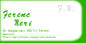 ferenc meri business card